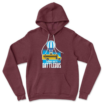 Straight Outta Battle Bus Hoodie in Heather Maroon color
